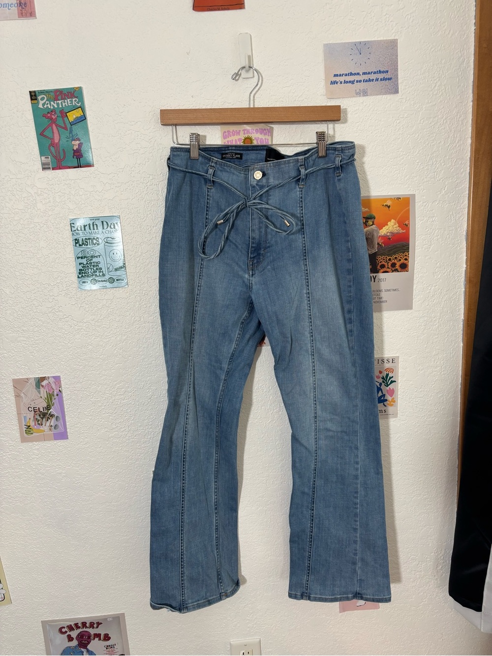 White House Black Market Light Blue High-Rise Jeans with Button Closure